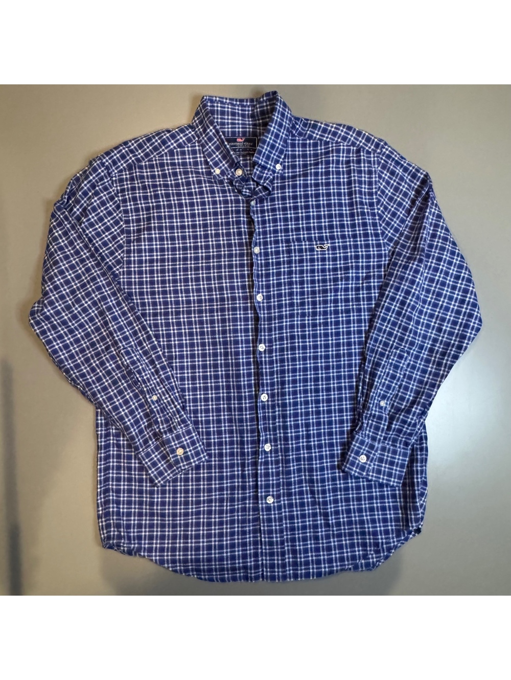 Vineyard Vines Classic Fit Tucker Shirt Medium Blue White 1